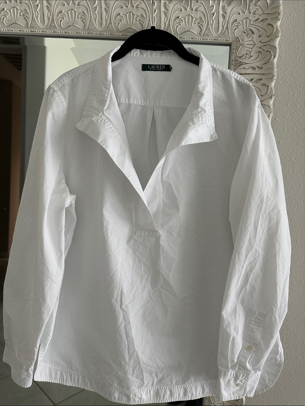 Lauren Ralph Lauren Crisp White Popover Shirt